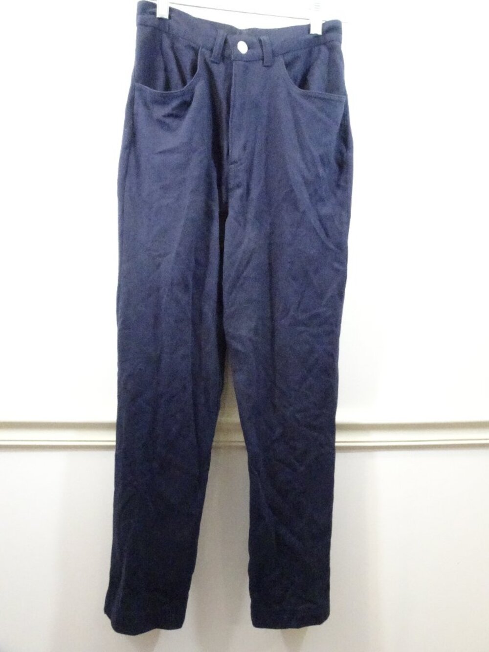 J.Crew Navy Blue Cotton Knit Pants Size S 4-Pocket Jeans Style Vintage